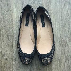 Ann Taylor black lace flats